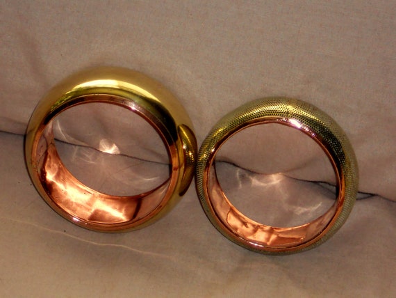 1970's Stackable Solid Brass/Copper BANGLE BRACEL… - image 3