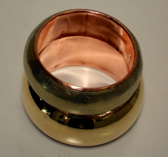 1970's Stackable Solid Brass/Copper BANGLE BRACEL… - image 10