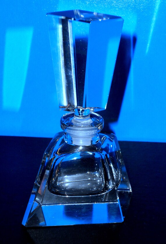 1930's Art Deco  CRYSTAL PERFUME BOTTLE - Mint Co… - image 4