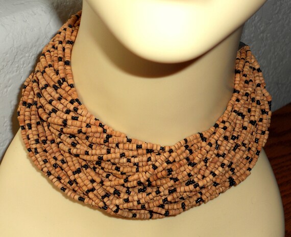 MULTI-STRAND SEED Bead Bib Necklace - Unique Contemporary Design