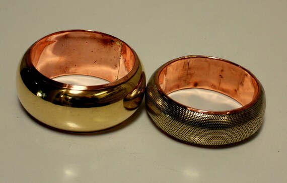 1970's Stackable Solid Brass/Copper BANGLE BRACEL… - image 4