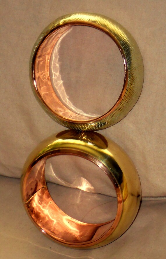 1970's Stackable Solid Brass/Copper BANGLE BRACEL… - image 2