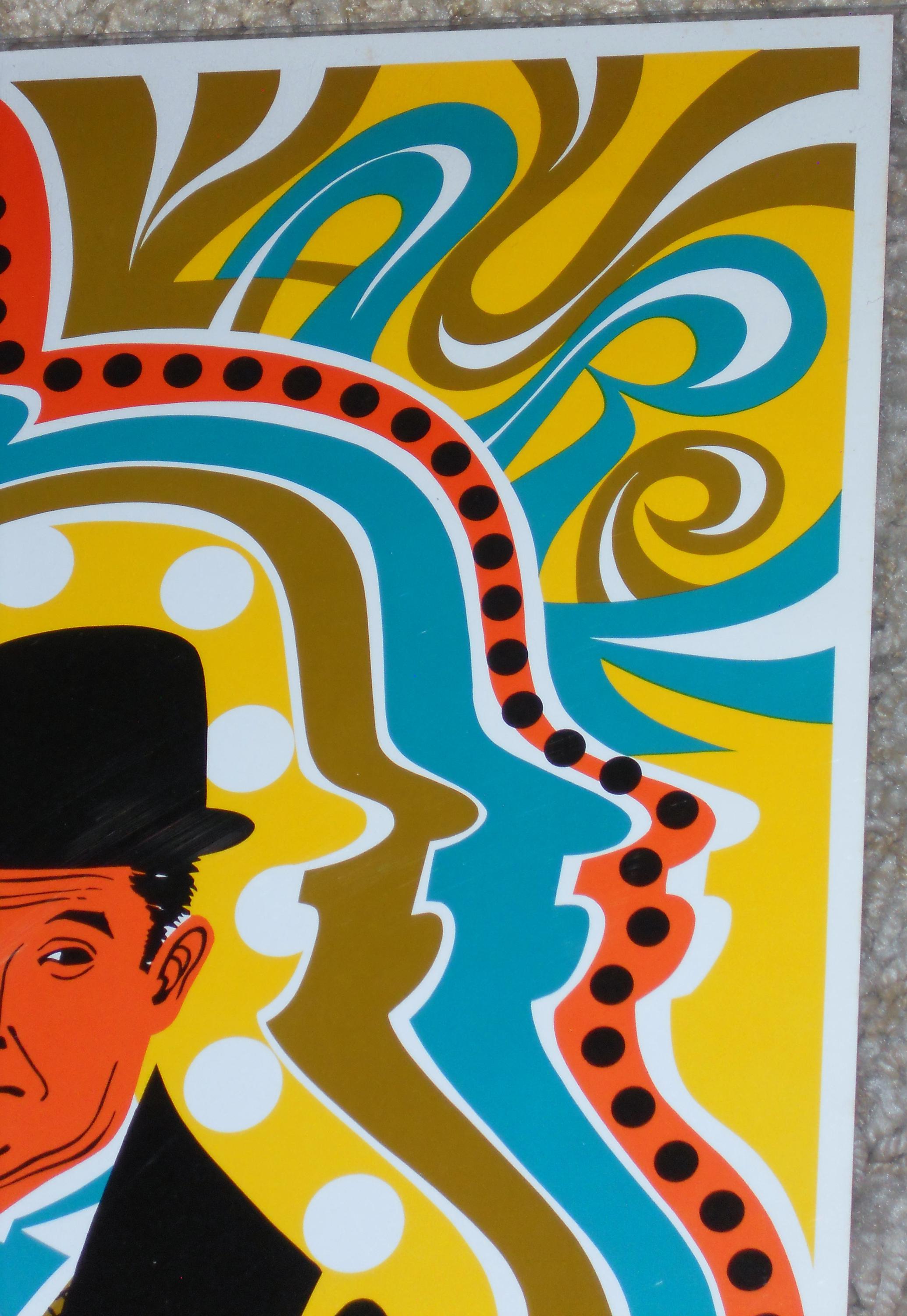 VINTAGE 1968 LAUREL and HARDY Lithograph Pop Poster by Artist