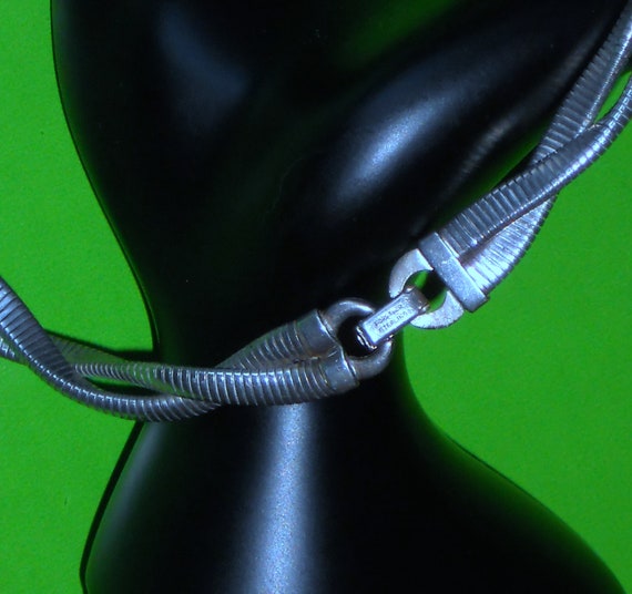 Signed Forstner Sterling Silver Double Snake Chai… - image 9