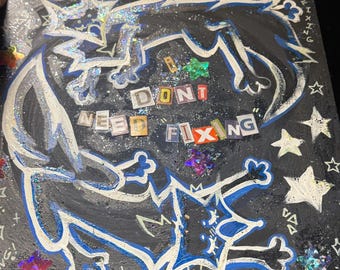 Wooden ‘I don’t need fixing’ Galactic Fox Hand-Painted Wall Decor!