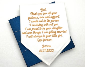 Wedding handkerchief, Wedding gift, Handkerchief for mother of the bride, Handkerchief for father of the bride. E015