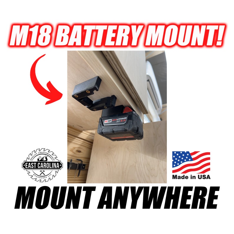 Milwaukee Tools IMPROVED M18 Battery Holder Mount/hanger Etsy