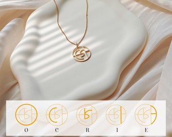 Collar con logotipo de nombre dibujado a mano, collar con nombre de plata, collar de oro con nombre, collar con nombre personalizado, logotipo con nombre de oro, logotipo único, regalo para ella o él