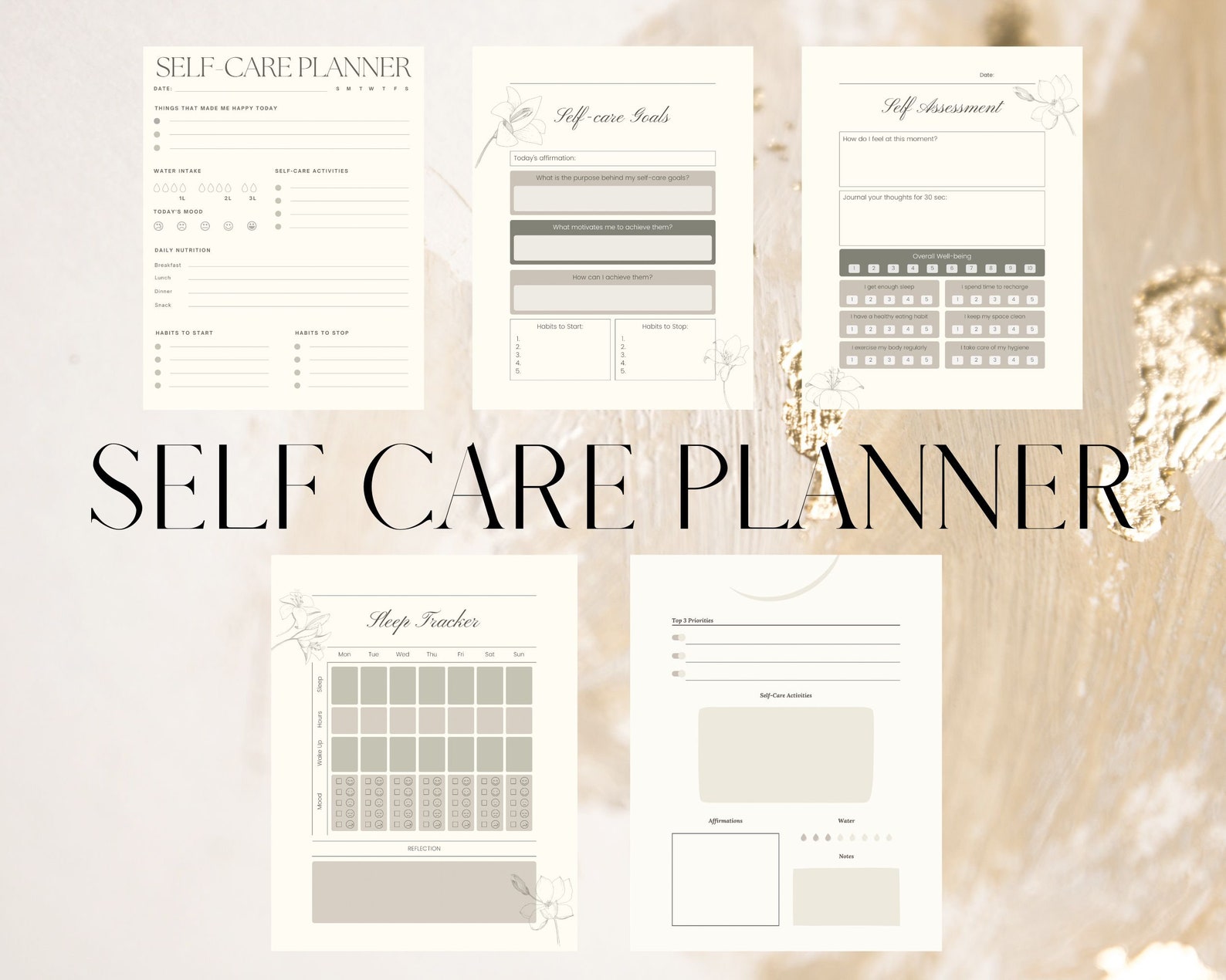 Self-care Planner Self Love Journal Tracker Wellness Planner - Etsy