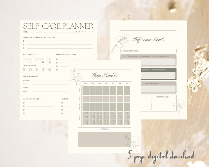 Self-care Planner Self Love Journal Tracker Wellness Planner - Etsy