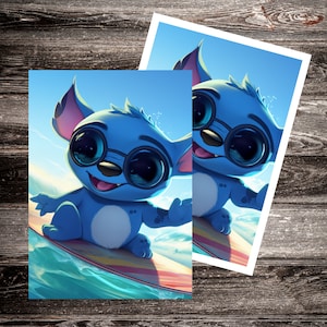 Pochette pour cartes Lorcana, oeuvre d'art surfer extraterrestre