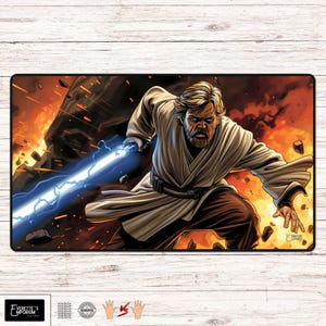 Jedi Master - SWU Playmat - 24&quot;x14&quot; or 31.5&quot;x15.5&quot; - Board Game TCG Mat, Card Game Mat or Desk Mat
