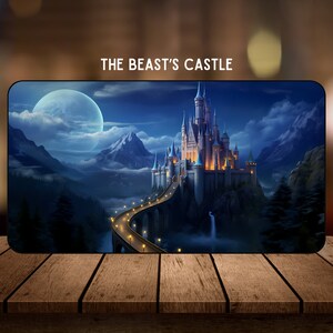 Il Castello della Bestia - Tappetino da gioco TCG - 22" x 12" pollici - Tappetino da gioco da tavolo o da gioco di carte
