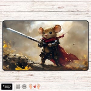 Souris guerrière, petite mais puissante - Tapis de jeu MTG - 61 x 36 cm ou 91 x 35 cm - Tapis de jeu de société, tapis de jeu de cartes ou tapis de bureau