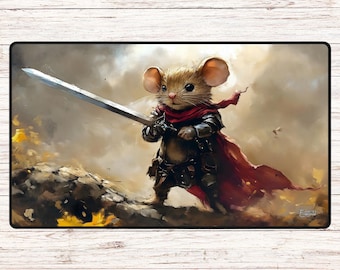 Mouse Warrior - Tappetino da gioco o da scrivania TCG (24" x 14" o 31,5" x 15,5")