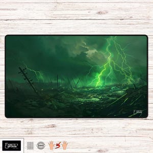 Rad Storm, Man vs Nature - MTG Playmat - 24&quot; x 14&quot; or 31.5&quot; x 15.5&quot; inches - Board Game Mat, Card Game Mat or Desk Mat