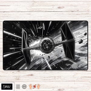 Tappetino da gioco Retro TIE Fighter - SWU - 24"x14" o 31,5"x15,5" - Tappetino da gioco da tavolo TCG, tappetino da gioco di carte o tappetino da scrivania