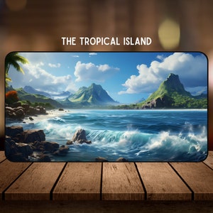 The Tropical Island - Tapis de jeu TCG - 22 x 12 po. - Tapis de jeu de société ou de cartes