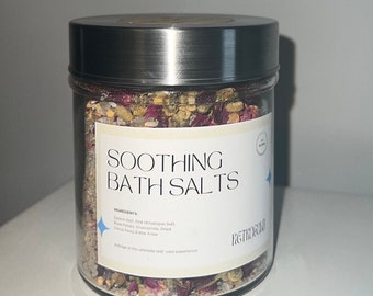 Sales de baño de rosa y manzanilla, sales de Epsom del Himalaya para un baño relajante