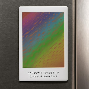 Motivational Quote Fridge Magnet Polaroid Style Rainbow Mental Health Self Love Decor Inspirational Refrigerator Magnet Gift