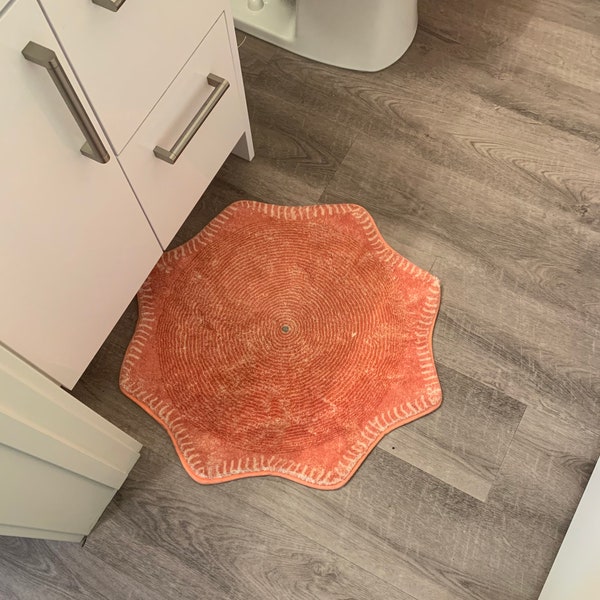 Petit tapis de bain antidérapant lavable en machine en microfibre absorbant pour enfants, animaux domestiques, chambre à coucher, cuisine, buanderie, 66 cm, orange