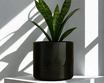 Ceramic Pothos Planter: Medium Glazed Flower Pot with Soothing Textures
