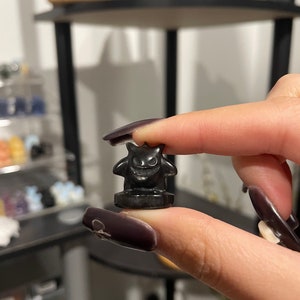 Mini Gengar Sliver Obsidian Carving