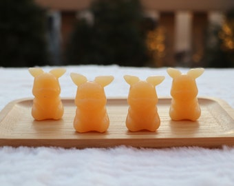 Small Yellow Calcite Pikachu Carvings