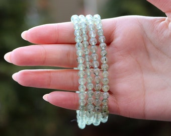 Prehnite Bracelet: 6mm Bead, Intuition Stone