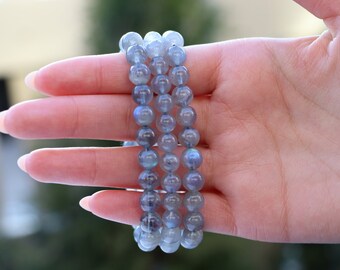 Armband labradoriet: 8 mm kraal, intuïtie en helderheid