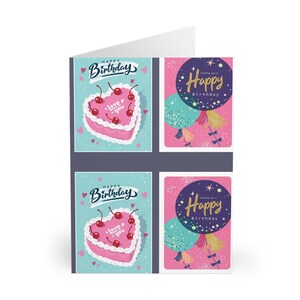 Tarjetas de felicitación de cumpleaños con amor (paquete de 5); Celebración de fiestas, Juego de papelería, Tarjetas de notas, Tarjetas de regalo, Tarjetas escritas a mano,
