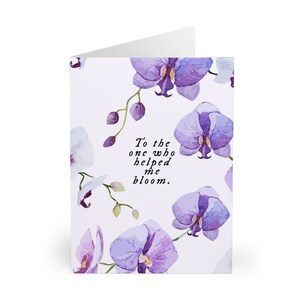Wenskaarten, bloemen Moederdagkaart, 'voor degene die me hielp bloeien', pakket van 5, briefpapierset, bedankkaarten, handgemaakte kaart