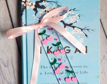 Cute bookmark cherry aesthetic bookmark teacher bookmark custom bookmark bookish things bookish merch bookish things