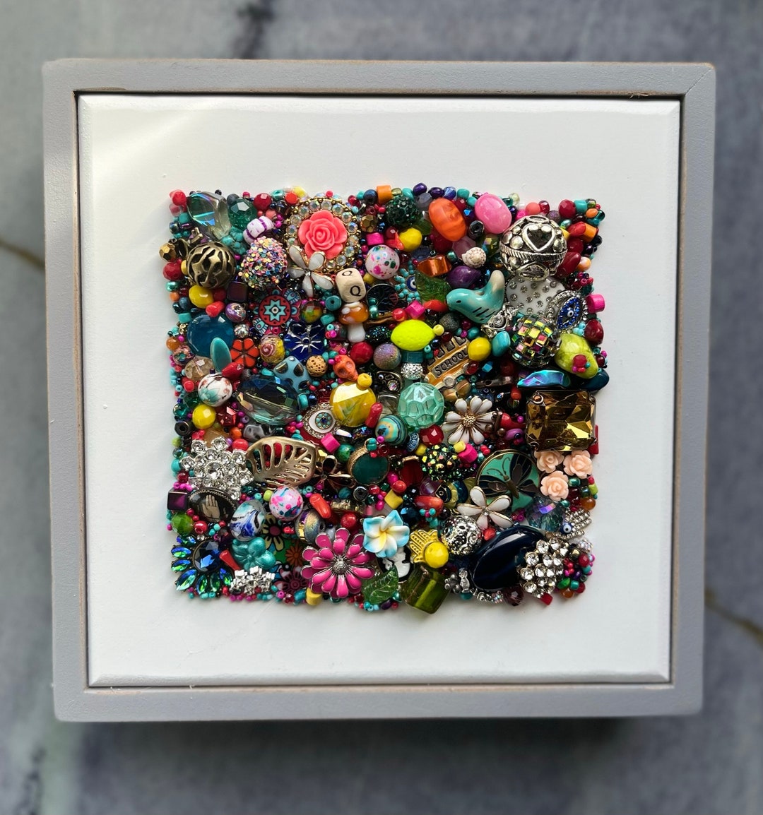 Wall Art Home Decor Handmade Beaded Wall Art Colorful and Ready to Hang