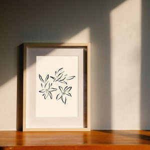 Inky Brush Illustrated Floral Wall Print