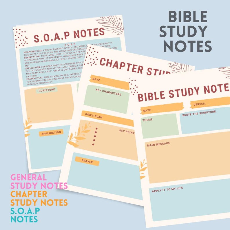 Bible Study Printable, in Depth Bible Study Worksheets, Digital Bible ...
