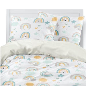 Girls Boho Rainbow Comforter, Boho Rainbow Bed Set, Kids Bedding, Kids Bed Set, Rainbow Bedding Set, Girls Bed Set, Rainbow Comforter, Boho