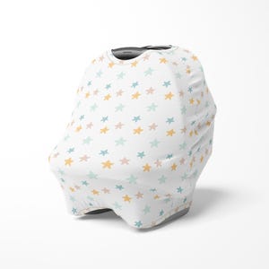 星のカーシートカバー、授乳用カバー、ハイチェアカバー、ショッピングキャットカバー、ベビーカバー、ベビーシートカバー、ベビーシャワーギフト、星、スターベビー