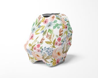 Funda de asiento de coche con diseño floral, funda de lactancia, funda de silla alta, funda de carrito de compras, funda para niña, funda de asiento de bebé, regalo de baby shower, funda de capota