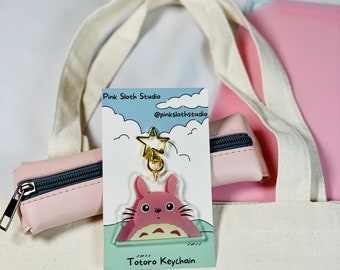 Llavero acrílico Kawaii / Personaje de anime adorable / Llavero de oso / Amuleto acrílico Kawaii de doble cara / 2.5"