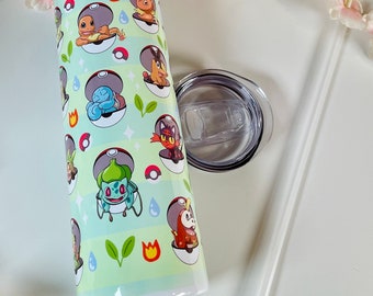 Vaso de acero inoxidable de 20oz / Anime / Manga / Kawaii / Lindo / Taza de vidrio con tapa / Pajita reutilizable / Generaciones