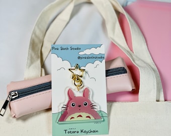 Llavero acrílico con forma de osito adorable / Llavero kawaii / Llavero bonito / Colgante acrílico kawaii de doble cara / 6,35 cm