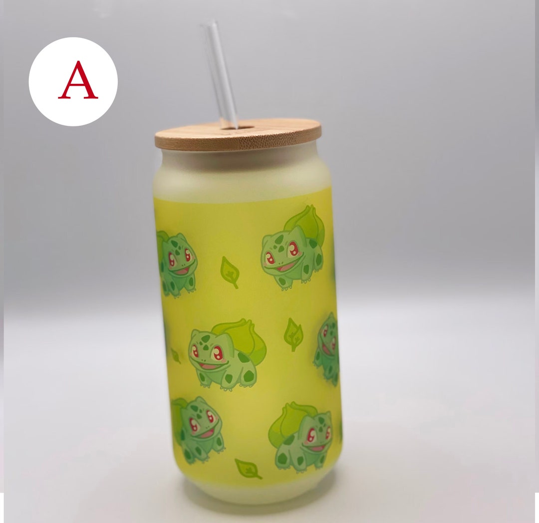 18oz Glass Tumbler / Anime / Manga / Kawaii / Cute / Glass Cup With Lid