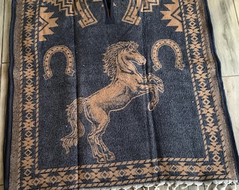 メキシカンユニセックスクラシックウォームポンチョ、冬用ショール