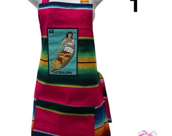 Mexican Loteria apron mandil La Chalupa loteria Apron Cooking Sarape Apron. Mandil de La Chalupa. Mandil de loteria. La Chalupa