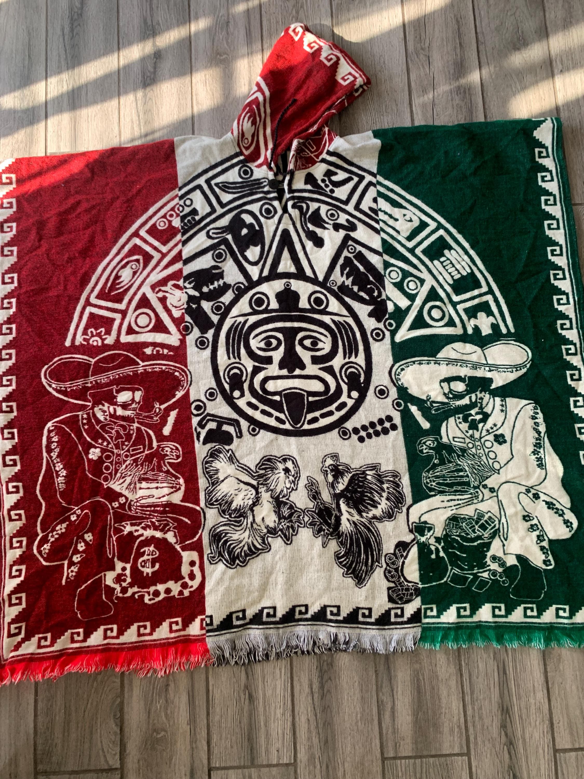 Es original,Authentic Mexican Poncho Reversible Cobija Blanket