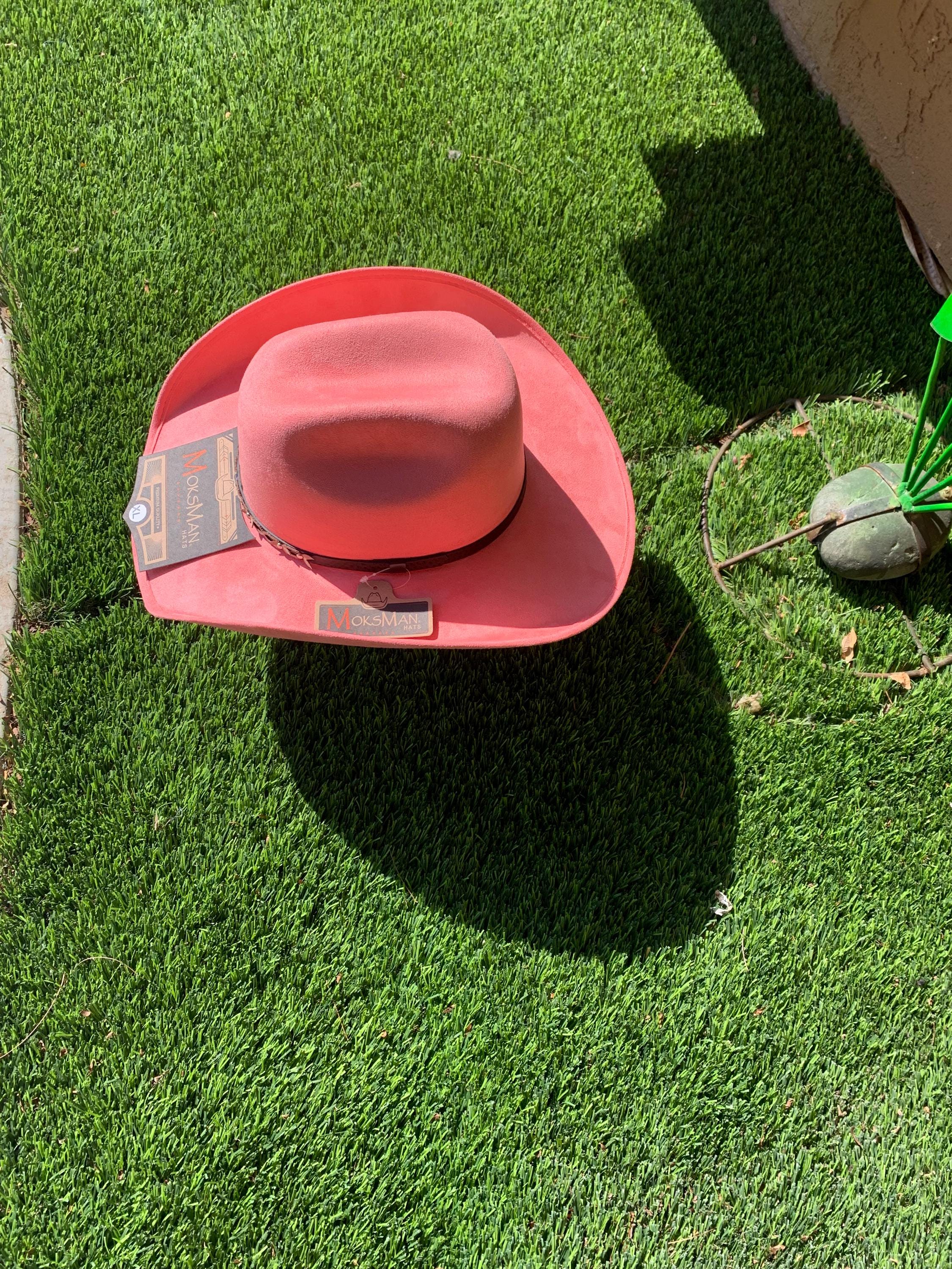 Pink Felt Western Cowboy Hat With an Elastic Sweat Band for 
