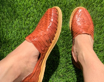 Sandalia Huarache Mexicana para mujer/ Huarache artesanal mexicano para mujer/Huaraches de cuero para mujer/ huaraches de piel para dama
