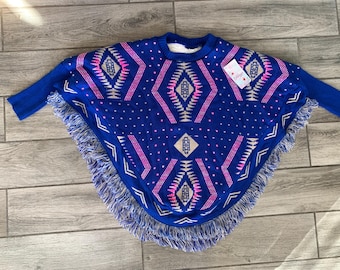 メキシカンユニセックスクラシックウォームポンチョ、冬用