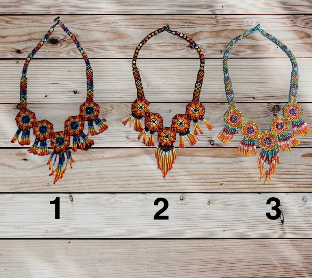 Mexican Beaded Necklace - Etsy